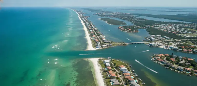 Luftaufnahme der Golfküste Floridas zwischen Bradenton und Sarasota